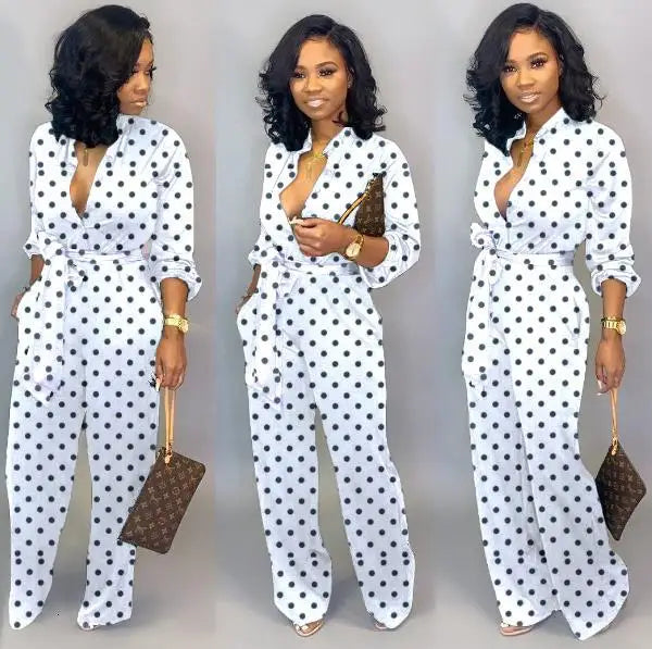 2021 New Arrival Summer Women  Dot Black White Rompers Womens Jumpsuit Casual Loose Romper Jumpsuit for Women