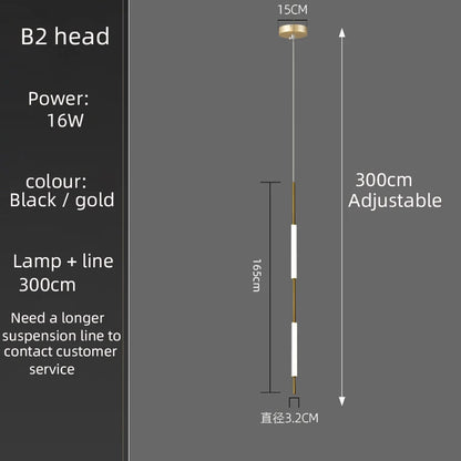 Led Pendant Light Golden Black Long Line Hanging Long Branch Chandelier Compound Attic Living Room Staircase Lighting Chandelier