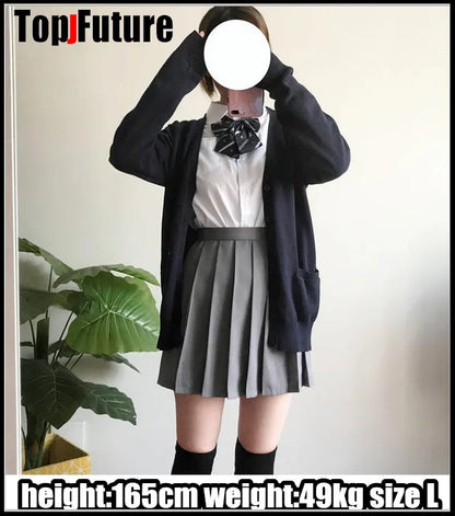 2020 Spring Cosplay School Uniform Sweater For Girls Women Long Sleeve Knitted Japanese Sailor Uniform Cardigans