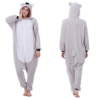 Adults and Children's Kigurumi Animal Onesies Unicorn Bear Pajamas Cartoon Frog Panda Women Men Warm Flannel Hooded Sleepwear