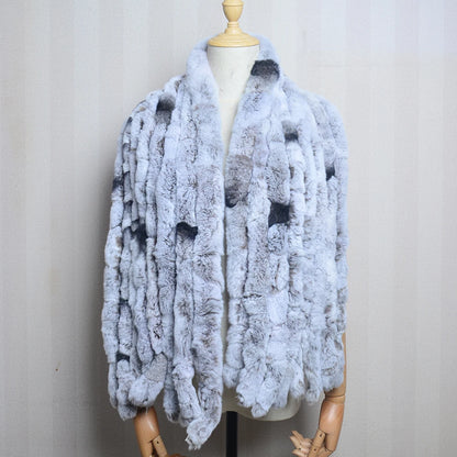 Luxury Women Long Style Real Rex Rabbit Fur Scarf Winter Warm Rex Rabbit Fur Wrap Fashion Rex Rabbit Fur Tassel Shawl Scarves