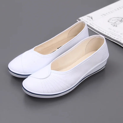 EOFK Women Loafers Soft Slip On Canvas Flats Shoes Woman Solid Casual Breathable Shoe For Mother Platform Shoes