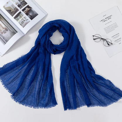 2026 Muslim Fashion Women Crinkle Hijab Scarf Soft Solid Head Scarves Turban Shawls and Wraps Hijab femme musulman kopftuch