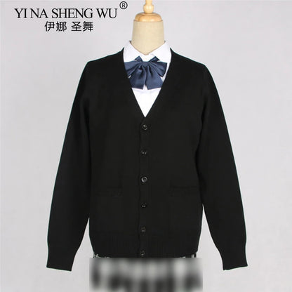 School JK Uniform Sweater Coat Anime Cosplay Costumes Cardigan Outerwear Sweater 16 Colour Long Sleeve Knitting Coat For Girls