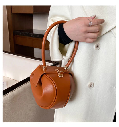 Round Ball Women's Handbag Brand Designer Bowling Bag PU Leather Mini Shoulder Bags Female Luxury Purse Fashion Armpit Bag
