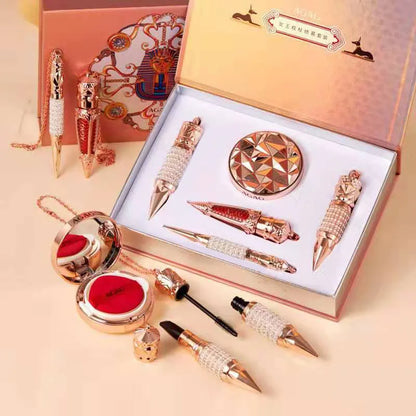 NEW Cosmetic Makeup Set Air Cushion Finishing Powder Face Powder Pearly Lustre Eyeliner Non-Stick Cup 3 Colors Lipstick Kit