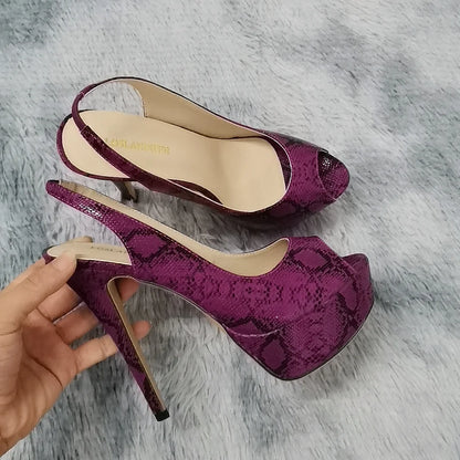 LOSLANDIFEN New 14CM Platform Super High Heels For Woman Sexy Open Toe Sandals Gladiator Party Dress Women Shoes Plus Size 42