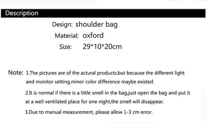 Women's Crossbody Bag Waterproof Nylon Oxford Shoulder Messenger Bags Casual Large Capacity Handbag Ladies Travel Shopping Tote