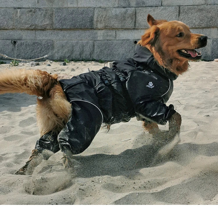 Waterproof Pet Dog Outdoor Jacket Clothes Winter Warm Coat  Big Jumpsuit Reflective Raincoat For Small Medium Large Dogs