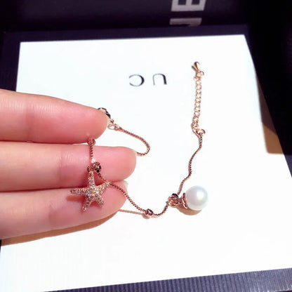 Korean Fashion Exquisite Luxury Lady Bracelets Buckle AAA Top Quality Bangles Shine Women Trend Charm Jewelry Romantic Pendant