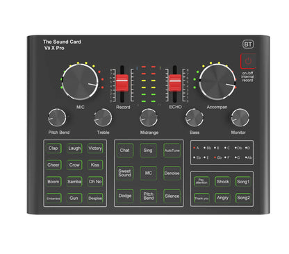 V9XPro Sound Card Studio Mixer Noise Reduction Portable Microphone Voice BM800 Live Broadcast for Phone Computer Record V9X Pro