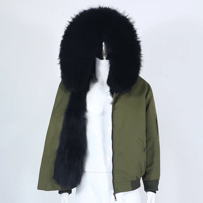 OFTBUY Waterproof Men Bomber Parka Winter Jacket Natural Real Raccoon Fox Fur Coat Collar Hooded Rabbit Liner Streetwear