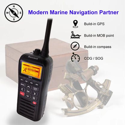 Recent RS-38M With GPS VHF Marine Radio IP67 Waterproof Float Walkie Talkie Tri-watch 156.025-157.425MHz Transceiver 2 Way Radio