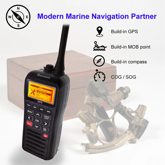 Recent RS-38M With GPS VHF Marine Radio IP67 Waterproof Float Walkie Talkie Tri-watch 156.025-157.425MHz Transceiver 2 Way Radio