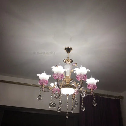 Luxury Living Room Chandelier Crystals Glass Hall Main Pendant Lamps Restaurant Bedroom French Creative Hanging Light Luminaire