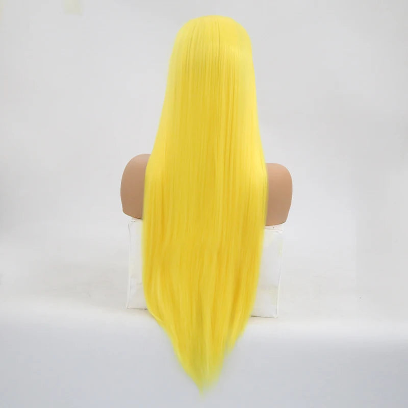 Charisma Blond Wigs Synthetic Lace Front Wig Long Silky Straight Lace Front Wig Heat Resistant Fiber Hair Cosplay Wigs For Women