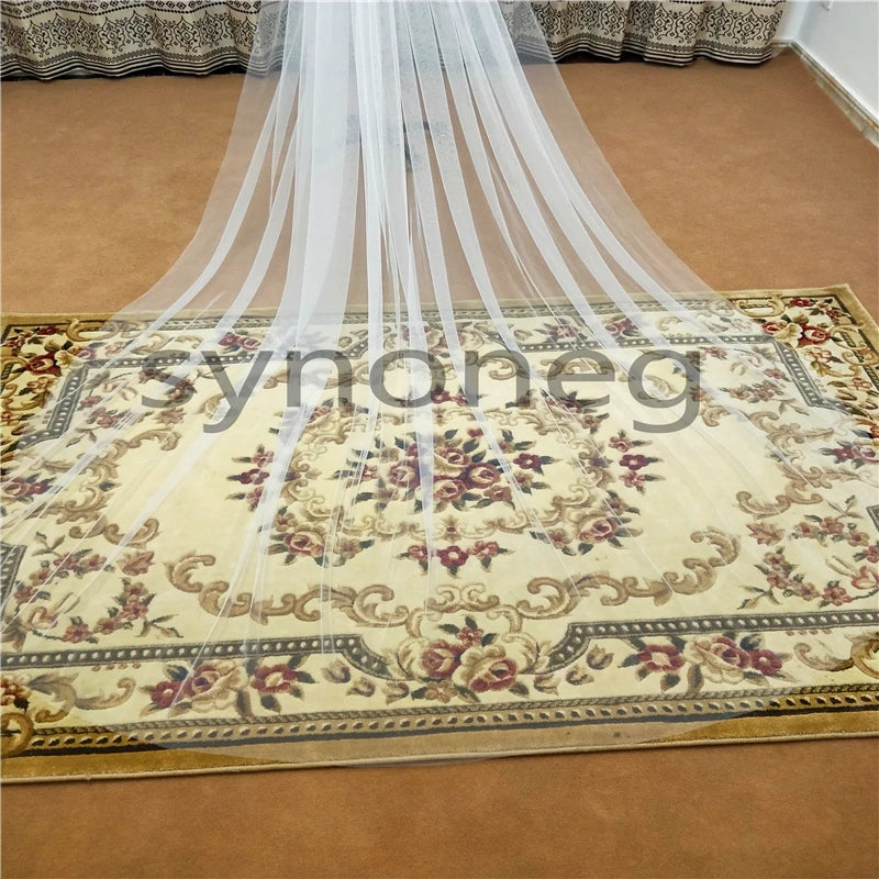 Physical picture Elegant Wedding Veil 3 Meters Long Soft Bridal Veils With Comb White 1 layers Ivory  Color Bride