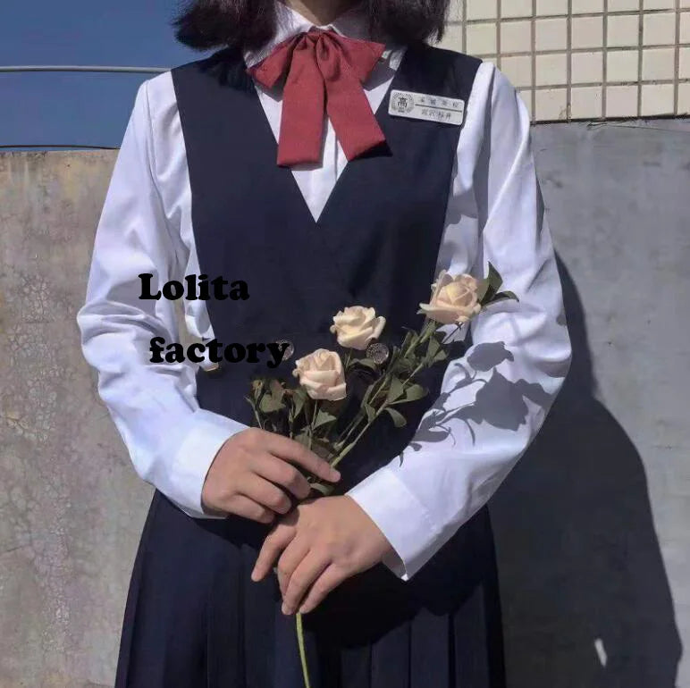 New student JK uniform nursing skirt college style dress cyanosis vest skirt School uniform Coat short blazer