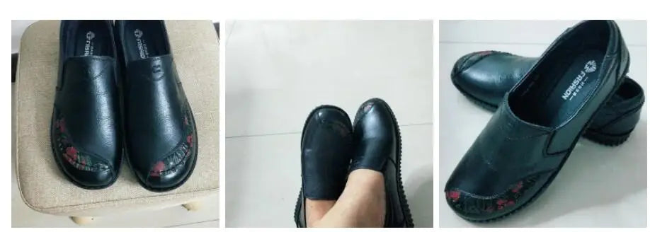 Genuine Leather Ballet Flats Shoes Women Vintage Luxury High Quality Loafers Women's Moccasins Casual Elegant Ladies Wide Shoes