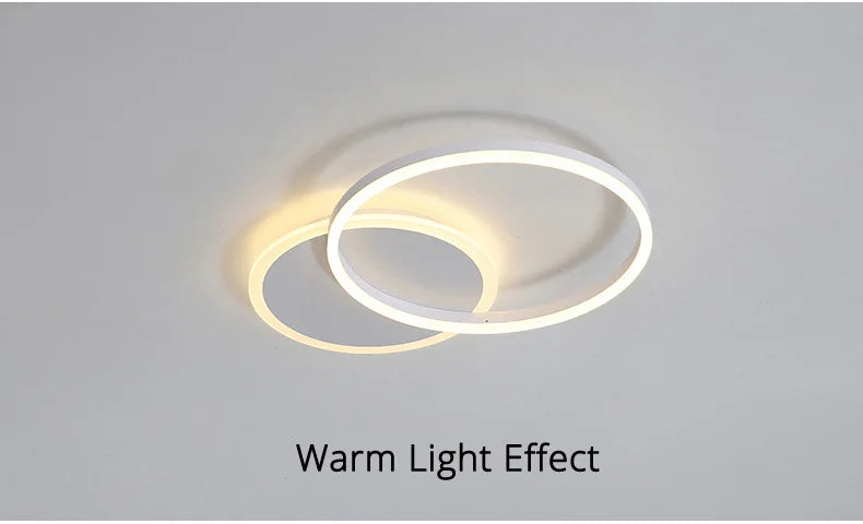 Modern Round Design Ceiling Lights For Living Room Bedroom Gold White Coffee Painted  Circle Rings Lighting Fixtures Luminaire