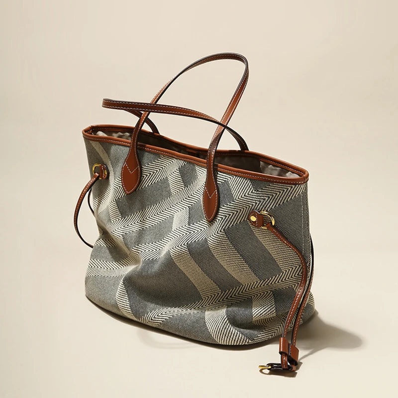 Elegant Ladies Durable Canvas Beach Tote Bag 2026 Shopper Big Handbags and Purses For Female Designer Women's Shoulder Bag