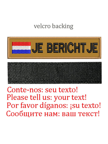 Embroidery Custom Patch  Hook And Loop Backing Iron On Sewing ID Tag Name Stripes For Clothing Dog Collar Harness Backpacks Hat