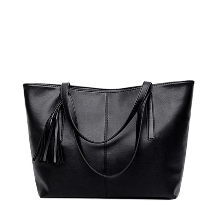 Ladies Large Capacity Handbags Women Retro Tassel Design Tote Luxury Brand PU Leather Shoulder Bag Female Top Handle Sac A Main