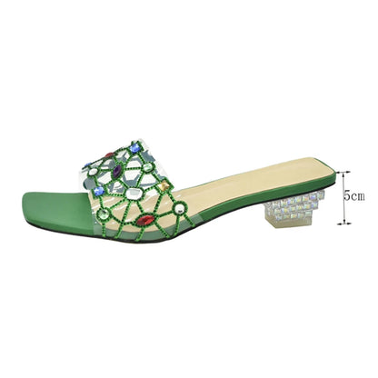 New Arrival Open Toe Shoes Clear Heels for Women Transparent Rhinstone Wedding Shoes Bride Women Shoe and Bag Set with Diamonds