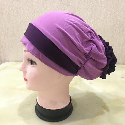 H133 Forehead two colors Turban hijab Stretch Inner Hijabs Full cover Caps Ready To Wear Women Head Scarf Under Hijab Bo