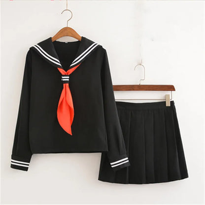 Japanese sailor suit Anime costume Girls High school student uniform ,Long-sleeve JK uniform sexy clothing navy color