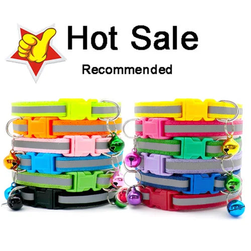 100Pcs Dog Collar With Bells Adjustable Customize Necklace Puppy Kitten Collar Accessories Pet Shop Products Rabbit Neck Strap