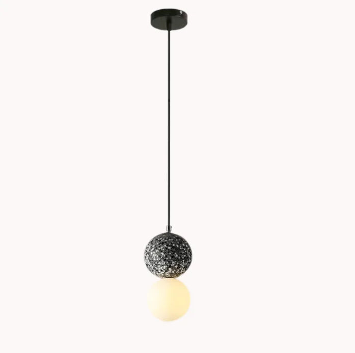 OUDELADI Cement Pendant Lights Bedroom Bedside Dining Decor Wood Glass ball Hanging Lamp Kitchen LED Lighting Luminaires