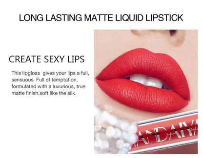6Pcs/Box Makeup Lipstick Liquid Set Velvet Matte Gloss Lip Red Lipstick Nude Women Long Lasting Waterproof Beauty Cosmetic Kit