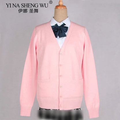 School JK Uniform Sweater Coat Anime Cosplay Costumes Cardigan Outerwear Sweater 16 Colour Long Sleeve Knitting Coat For Girls