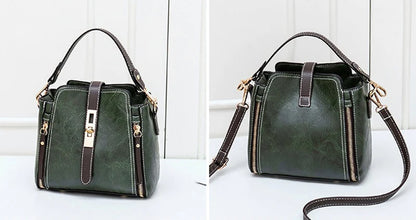 New Arrival PU Leather Bucket Shoulder Bags for Women Solid Color Crossbody Small Handbag Zipper Phone Purse Messenger Bag Pouch