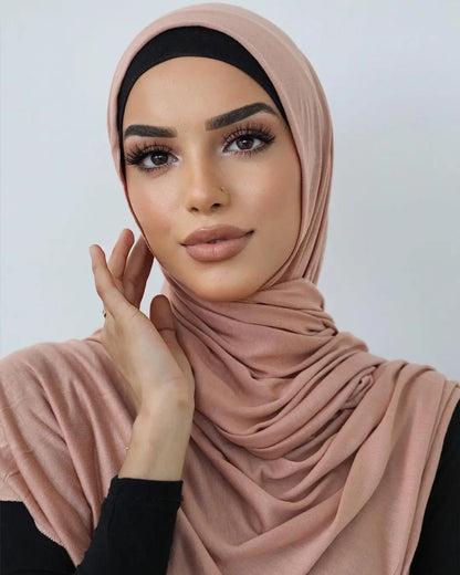 Hot Muslim Fashion Woman Soft Hijabs Scarf Shawl Plain Cotton Jersey Scarves Turban Women Long Shawls Head Wrap Headband Abaya