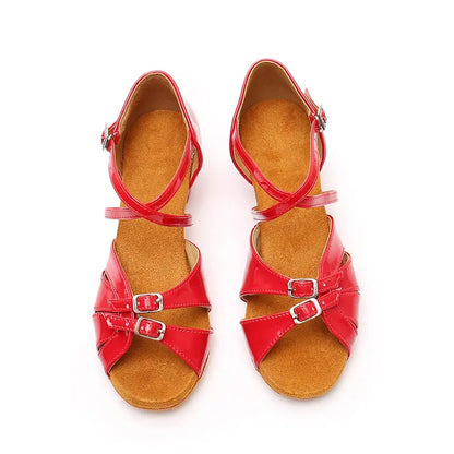 Children Dance Shoes for Girls Women Ballroom Latin Shoes Ladies Modern Tango Dancing Performance Shoes Salsa Sandals 3.5CM Heel