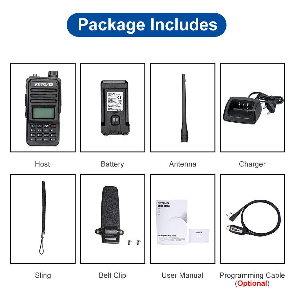 Retevis RT85 Walkie Talkie Long Range Ham Two-way Radio Station Walkie-talkies VHF UHF Dual Band Amateur Portable Radio Hiking