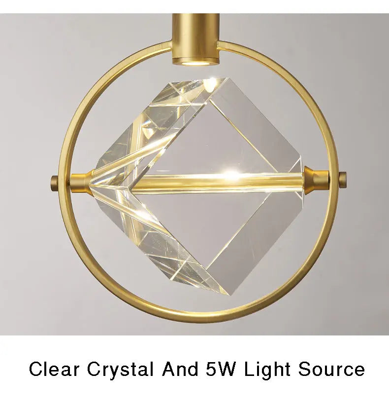 Crystal Led Pendant Lights Kitchen Fixture Suspension Bedside Hanging Lamp Nordic Loft Living Room Dining Room Indoor Home Decor