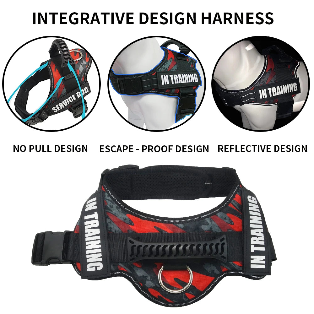 Bulldog Corgi Chihuahua Chest Harness For Service Dogs Custom Patches Soft Mesh Padded Dog Training Vest For Small And Large Dog
