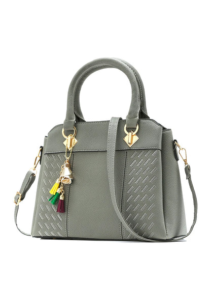 Fashion Women Handbags Tassel PU Leather Totes Bag Top-handle Embroidery Crossbody Bag Shoulder Bag Lady Simple Style Hand Bags