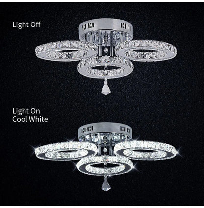 Modern Pendant Light Led Crystal Ring Ceiling Lamp Living Dining Room Chandelier Lustre Bedroom Luxury Home Decor Fixture Lumina