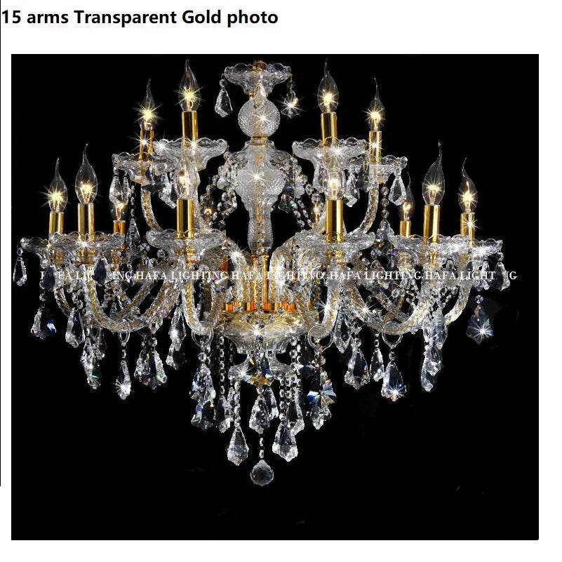 Modern Crystal Led Chandelier Cognic/TR GOLD/Silver K9 Large 6/8/10/15/18 Arm Living Room Lustres De Cristal Lighting Fixture