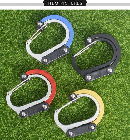 Multifunctional Hybrid Gear Clip Carabiner 360 Degree Rotating Hook Strong Buckle Camping Hiking Travel Backpack Outdoor Gadget