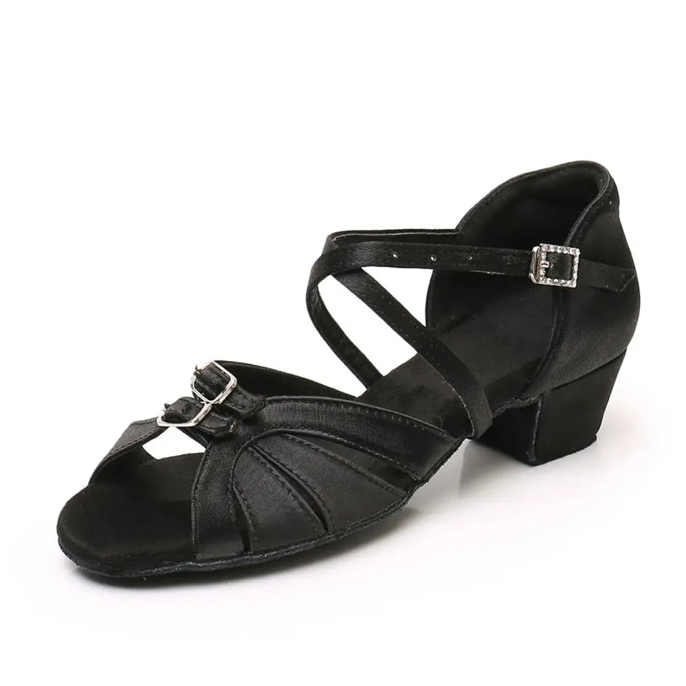 Children Dance Shoes for Girls Women Ballroom Latin Shoes Ladies Modern Tango Dancing Performance Shoes Salsa Sandals 3.5CM Heel