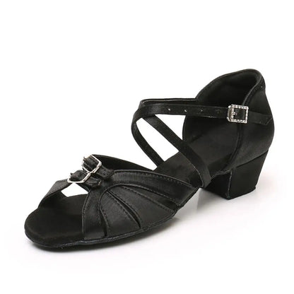Children Dance Shoes for Girls Women Ballroom Latin Shoes Ladies Modern Tango Dancing Performance Shoes Salsa Sandals 3.5CM Heel