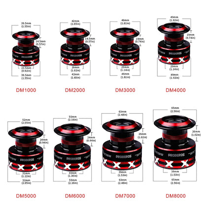 PROBEROS Spinning Reel 9-23KG Max Drag Fishing Reel 1000-8000 Series CNC Mechine Fishing Wheel Metal Spool Saltwater Carp Reel