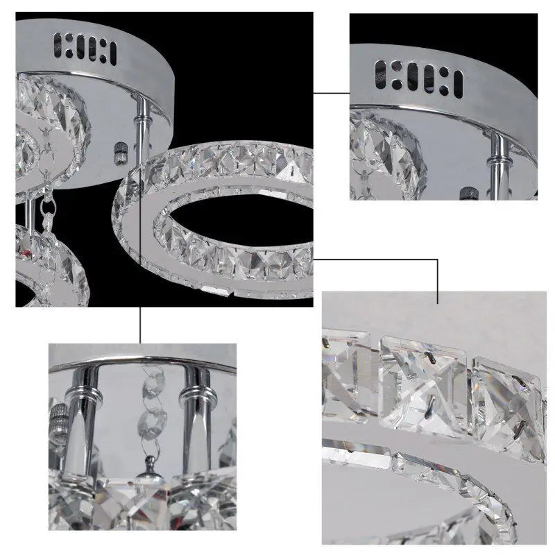 Modern Pendant Light Led Crystal Ring Ceiling Lamp Living Dining Room Chandelier Lustre Bedroom Luxury Home Decor Fixture Lumina