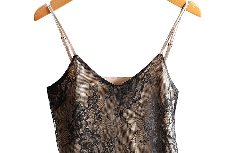 Sexy Lace Spaghetti Strap Top Women Halter V Neck Basic Cami Sleeveless Satin Silk Tank Tops Summer Camisole Plus Size