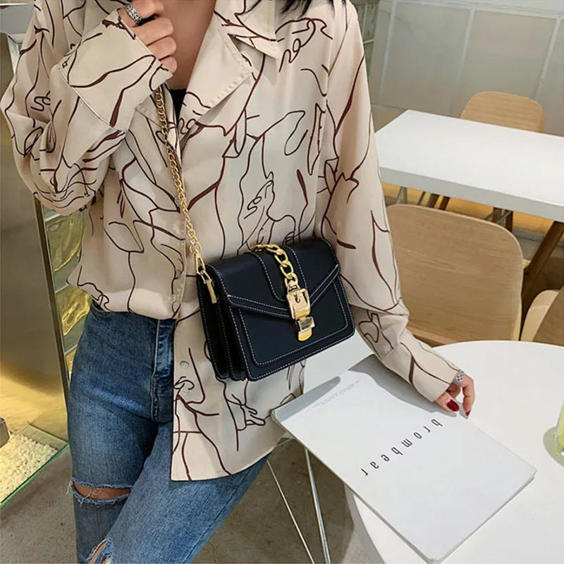 Yogodlns Small Summer Contrast Color PU Leather Crossbody Bags For Women New  Chain Shoulder Messenger Handbags Lady Hand Bag